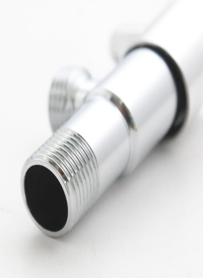 NEW WARE صمام زاوية نحاسي جديد من نيو وير مع شفة جدارية | صمام تحكم في المياه بطلاء كروم للحمام والمطبخ - Image 3